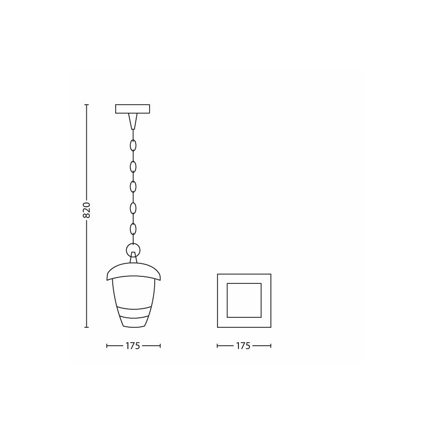 Philips 15386/30/16 - Väli ripplühter MYGARDEN CREEK 1xE27/60W/230V must IP44