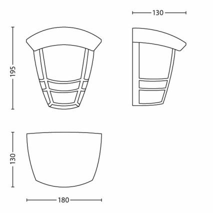 Philips - Väli seinavalgusti 1xE27/60W/230V IP44