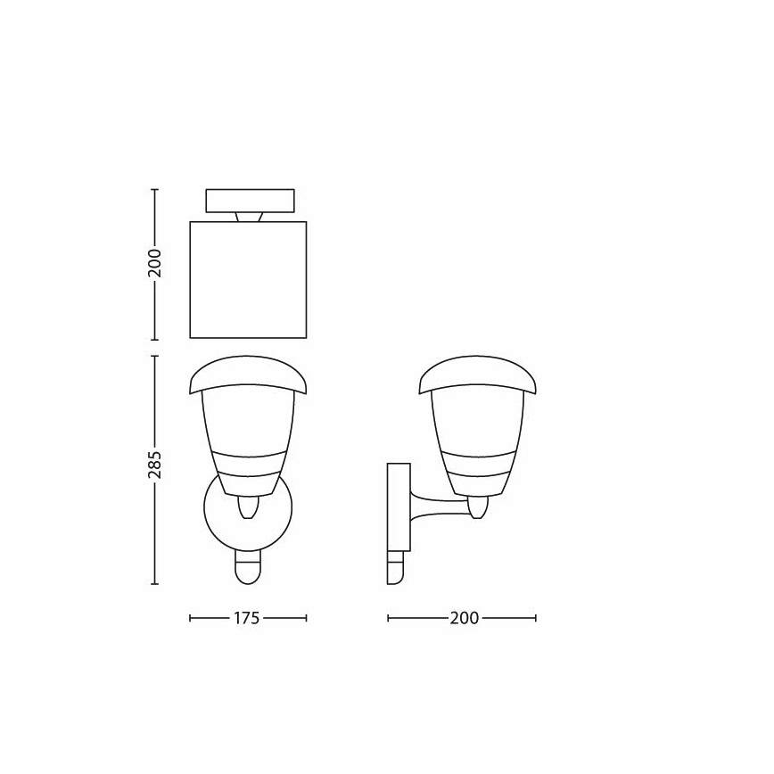 Philips - Väli seinavalgusti anduriga 1xE27/60W IP44