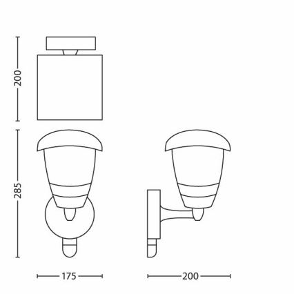 Philips - Väli seinavalgusti anduriga 1xE27/60W IP44