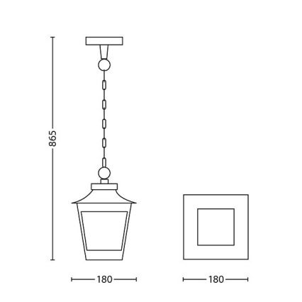 Philips 15406/86/PN - Välilühter HEDGE 1xE27/60W/230V IP44