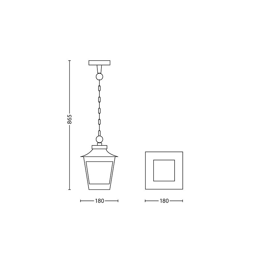 Philips 15406/86/PN - Välilühter HEDGE 1xE27/60W/230V IP44