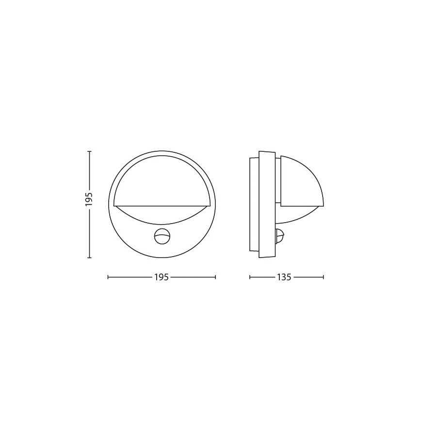 Philips 16246/87/16 - Väli seinavalgusti anduriga MYGARDEN JUNE E27/12W IP44