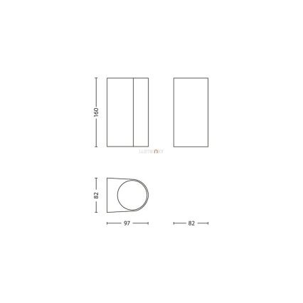 Philips 17102/86/16 - seinavalgustus õue MYGARDEN NIGHTINGALE 2xGU10/35W