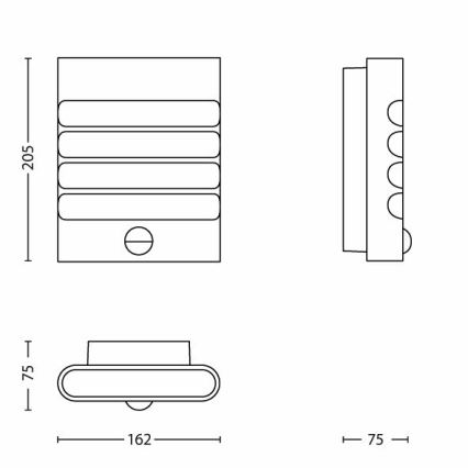 Philips – LED Välivalgusti anduriga 1×LED/3W IP44