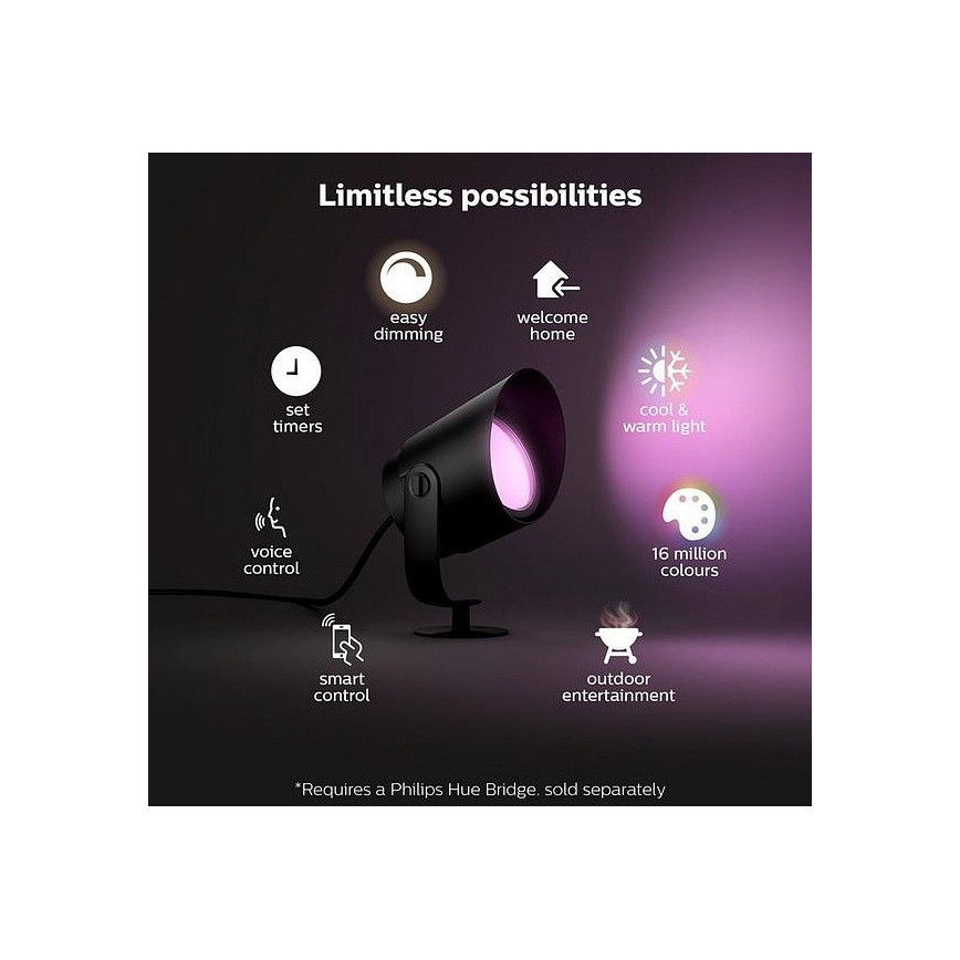 Philips - LED RGB Välivalgusti Hue LILY LED/15W/230V IP65