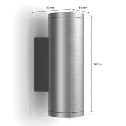 Philips - LED RGBW Väli hämardatav seinavalgusti Hue APPEAR 2xLED/8W/230V IP44