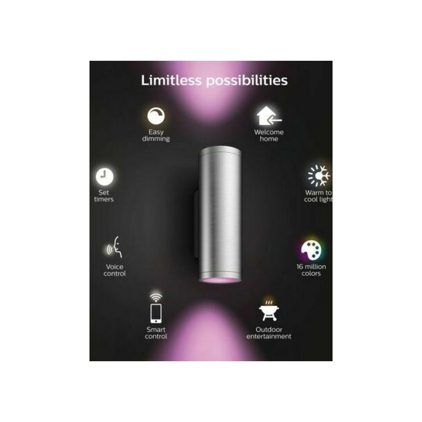 Philips - LED RGBW Väli hämardatav seinavalgusti Hue APPEAR 2xLED/8W/230V IP44