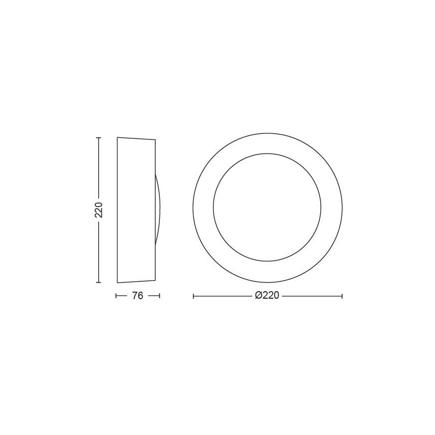 LED RGBW Hämardatav väli seinavalgusti Hue DAYLO LED/15W/230V 2000-6500K IP44