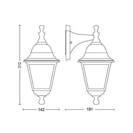 Philips - Väli seinavalgusti 1xE27/60W/230V IP44