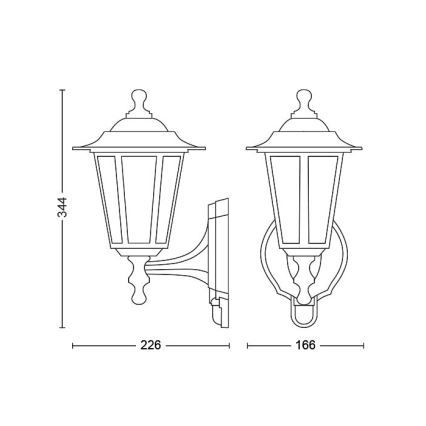 Philips - Väli seinavalgusti anduriga 1xE27/60W/230V IP44