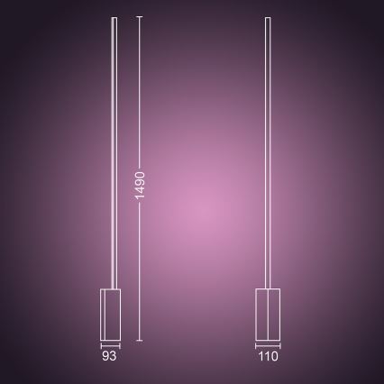 Philips – LED RGB Põrandalamp Hue SIGNE 1×LED/32W/230V