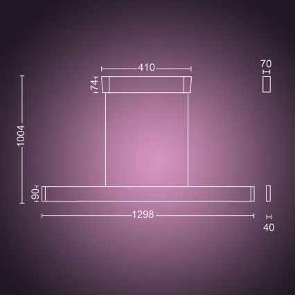 Philips – LED Lühter Hue ENSIS White And Colour Ambiance 2×LED/39W/230V