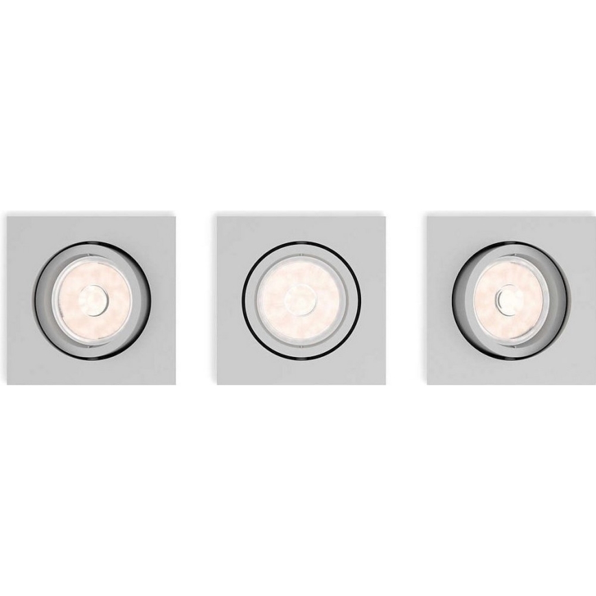 Philips 50193/87/PN - Komplekt  3 x Süvistatav valgusti ENNEPER 1xGU10/5,5W/230V