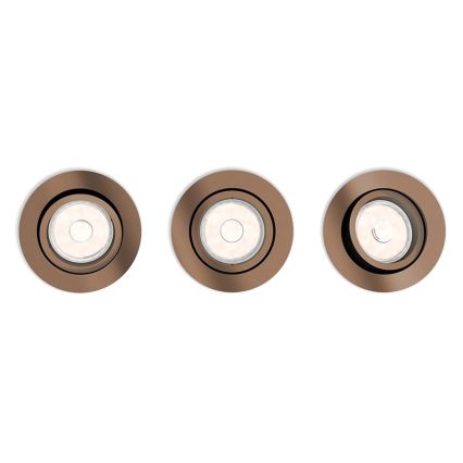 Philips 50393/05/PN - KOMPLEKT 3x Süvistatav valgusti DONEGAL 1xGU10/5,5W/230V