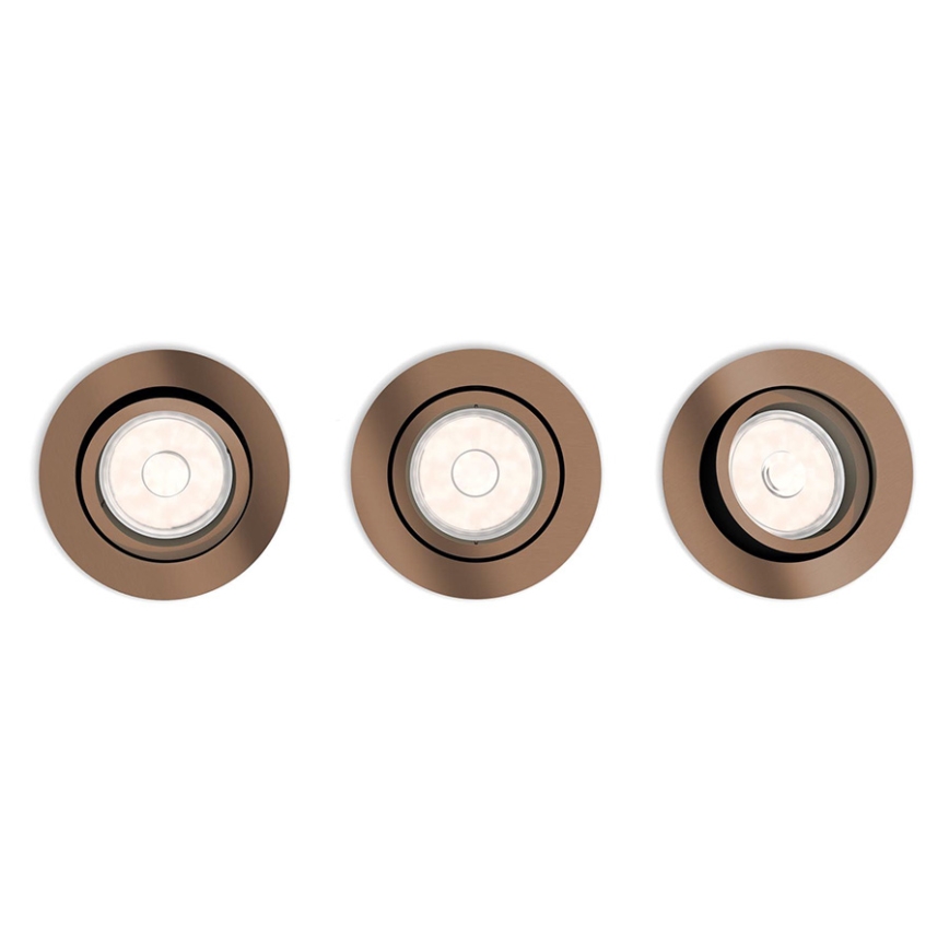 Philips 50393/05/PN - KOMPLEKT 3x Süvistatav valgusti DONEGAL 1xGU10/5,5W/230V