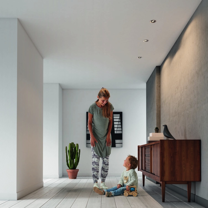 Philips - Komplekt 3x LED RGBW dimmerdatavat lae sisse paigaldatavat valgustit 1xGU10/4,8W/230V mati kroom + kaugjuhtimispult