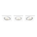 Philips 50393/31/P0 - KOMPLEKT 3x LED Hämardatav süvistatav valgusti Warm Glow SHELLBARK 1xLED/4,5W/230V 2200-2700K