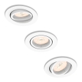 Philips 50393/31/PN - Komplekt 3x lae sisse paigaldatavat valgustit DONEGAL 1xGU10/5,5W/230V