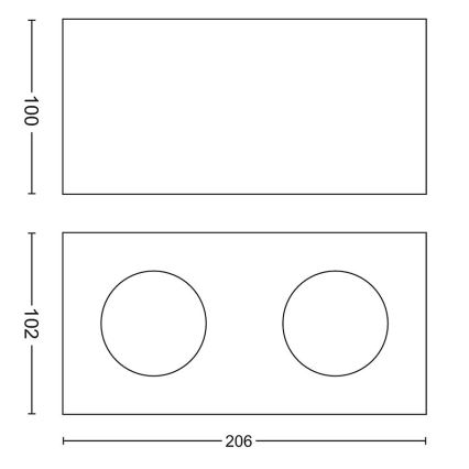 Philips 50492/31/P0 - LED Hämardatav kohtvalgusti MYLIVING BOX 2xLED/4,5W/230V
