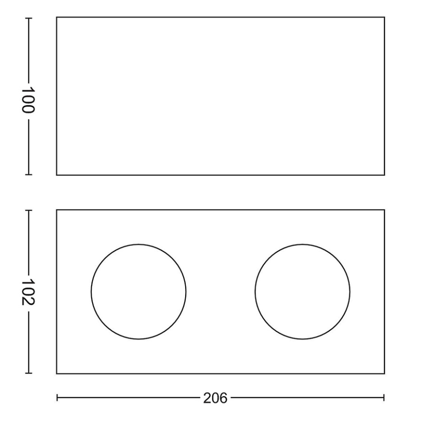 Philips 50492/31/P0 - LED Hämardatav kohtvalgusti MYLIVING BOX 2xLED/4,5W/230V