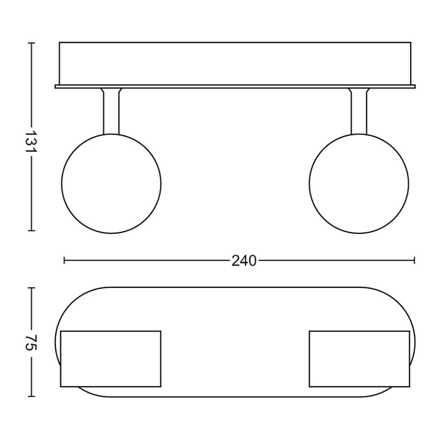 Philips - LED Hämardatav kohtvalgusti 2xLED/4,5W/230V