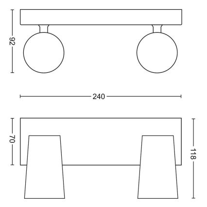 Philips - LED Kohtvalgusti 2xGU10/5,5W/230V