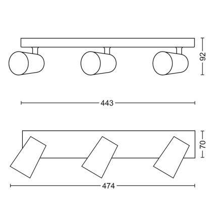 Philips - Kohtvalgusti 3xGU10/5,5W/230V