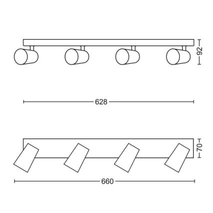 Philips - Kohtvalgusti 4xGU10/5,5W/230V