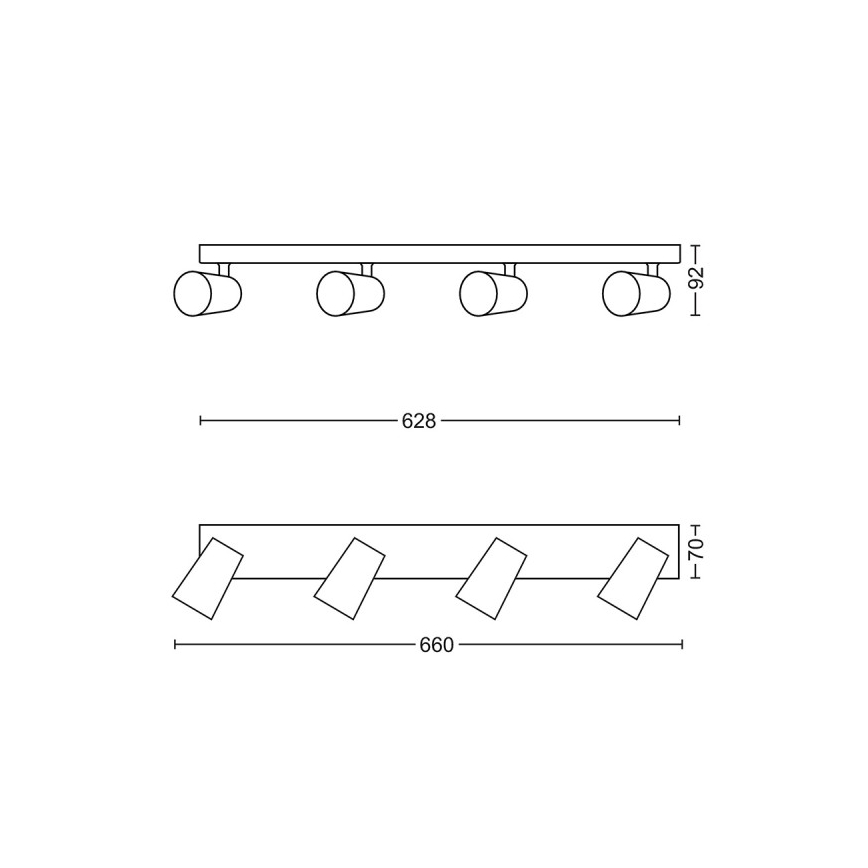 Philips - Kohtvalgusti 4xGU10/5,5W/230V