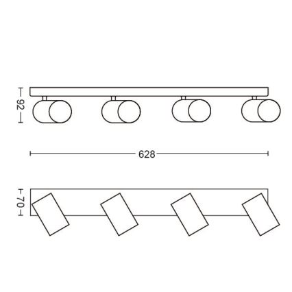 Philips - Kohtvalgusti 4xGU10/5,5W/230V