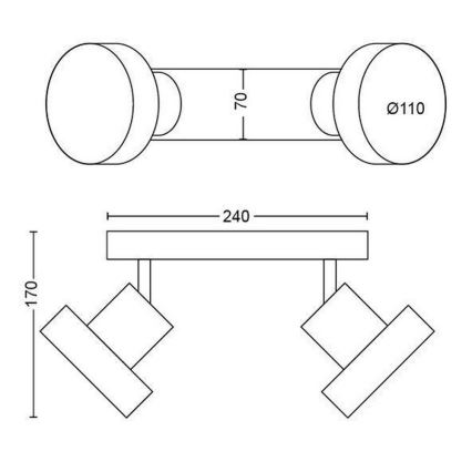 Philips 50602/31/P0 - LED Kohtvalgusti BUKKO 2x LED/4,5W/230V