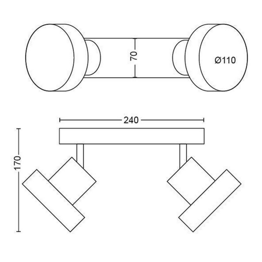 Philips 50602/31/P0 - LED Kohtvalgusti BUKKO 2x LED/4,5W/230V