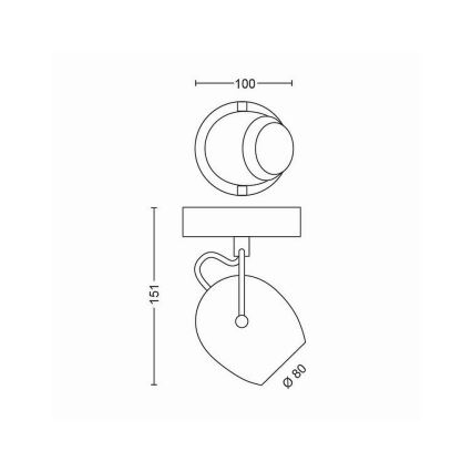 Philips 50611/30/P0 - LED Kohtvalgusti RIVANO LED/4,3W/230V