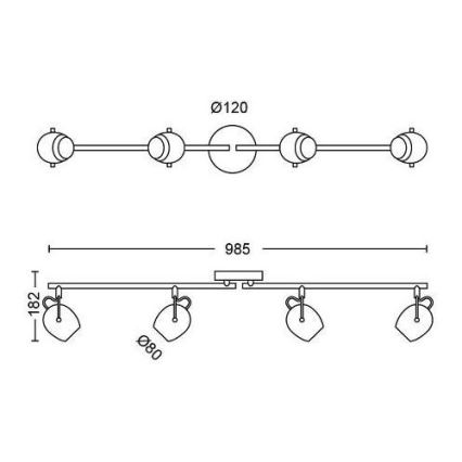 Philips 50614/30/P0 - LED Kohtvalgusti RIVANO 4xLED/4,3W/230V