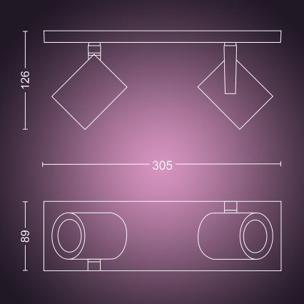 Philips - LED RGBW Hämardatav kohtvalgusti Hue ARGENA 2xGU10/5,7W/230V