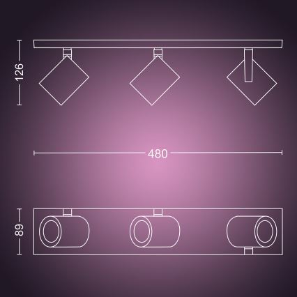 Philips - LED RGBW Hämardatav kohtvalgusti Hue ARGENA 3xGU10/5,7W/230V