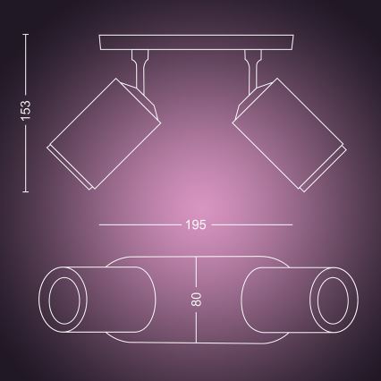 Philips - LED RGBW Hämardatav kohtvalgusti Hue FUGATO 2xGU10/5,7W/230V