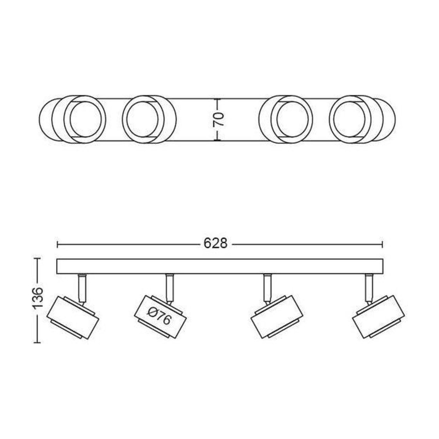 Philips 50654/05/P0 - LED Kohtvalgusti FERANO 4xLED/4,3W/230V