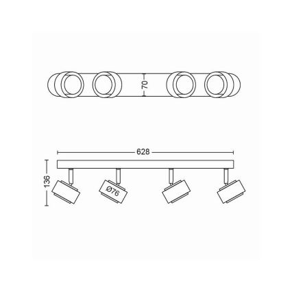 Philips 50654/30/P0 - LED Kohtvalgusti FERANO 4xLED/4,3W/230V