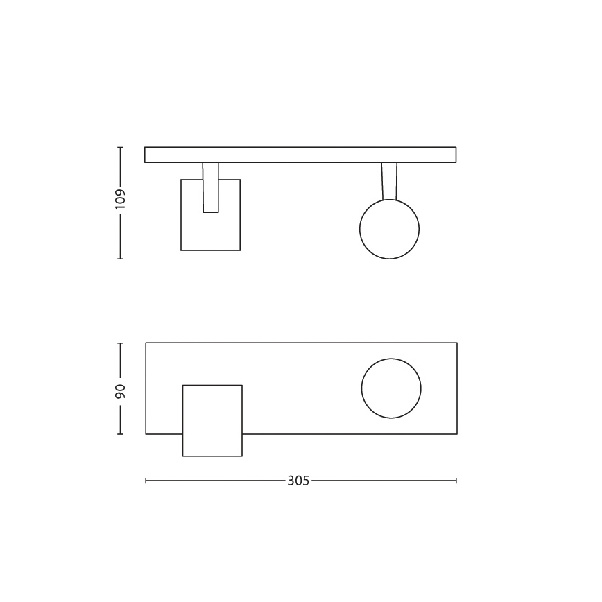 Philips - Suunavalgusti RUNNER 2xGU10/20W/230V