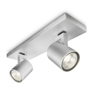 Philips 53092/48/16 - Kohtvalgusti RUNNER hõbe 2xGU10/35W/230V