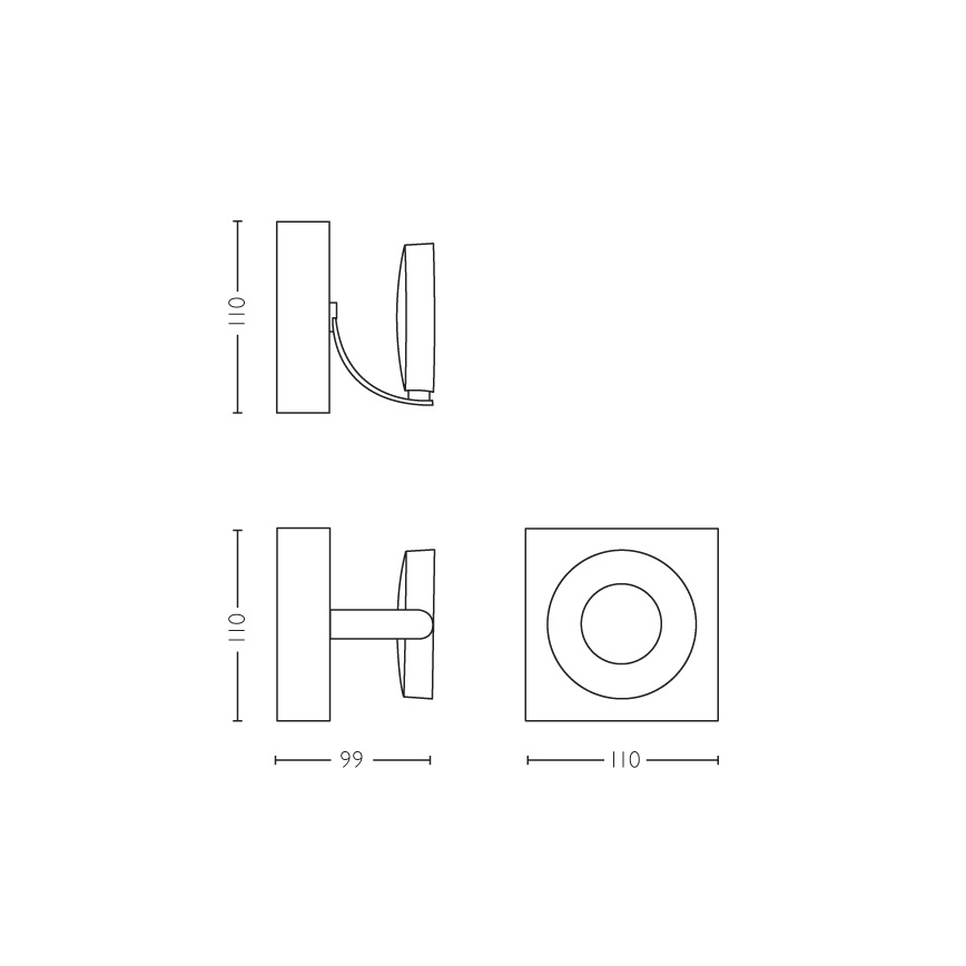 Philips 53170/31/P0 - Hämardatav kohtvalgusti MYLIVING CLOCKWORK 1xLED/4,5W