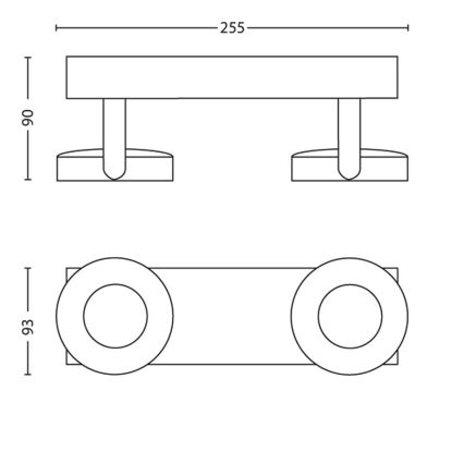 Philips - LED Hämardatav kohtvalgusti 2xLED/4,5W/230V