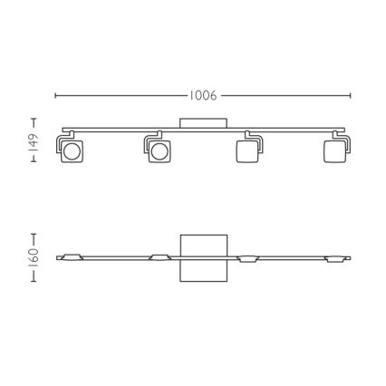 Philips 53194/48/P0 - LED Kohtvalgusti MILLENNIUM 4xLED/4,5W/230V