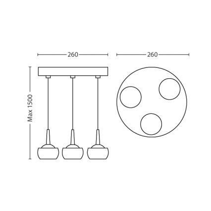 Philips 53223/11/16 - LED Ripplühter CYPRESS 3xLED/3W/230V