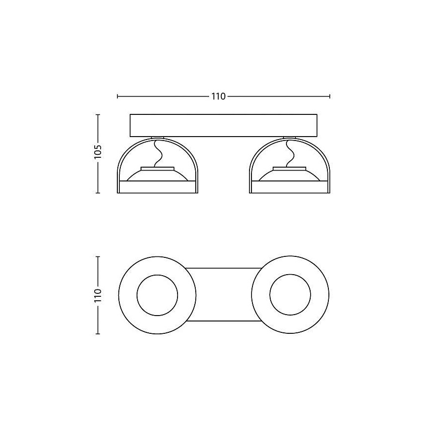 Philips - LED Hämardatav kohtvalgusti 2xLED/4,5W/230V