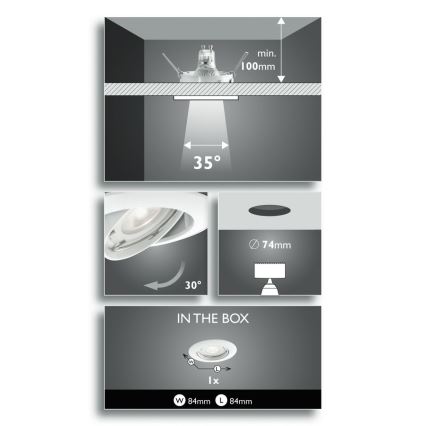 Philips 59270/31/16 - LED-valgusti vannituppa SMARTSPOT NASH 1xGU10/3.5W/230V