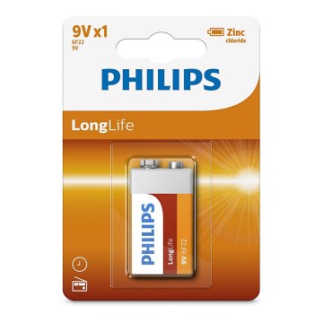 Philips 6F22L1B/10 - Tsinkkloriidi patarei 6F22 LONGLIFE 9V 150mAh