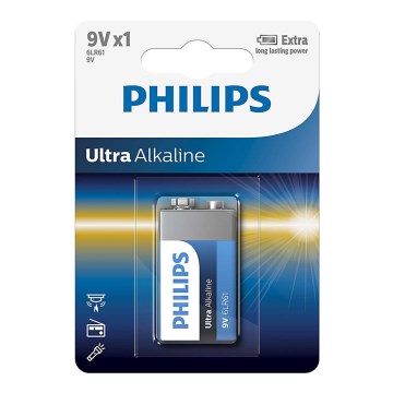 Philips 6LR61E1B/10 - Leelispatarei 6LR61 ULTRA ALKALINE 9V 600mAh